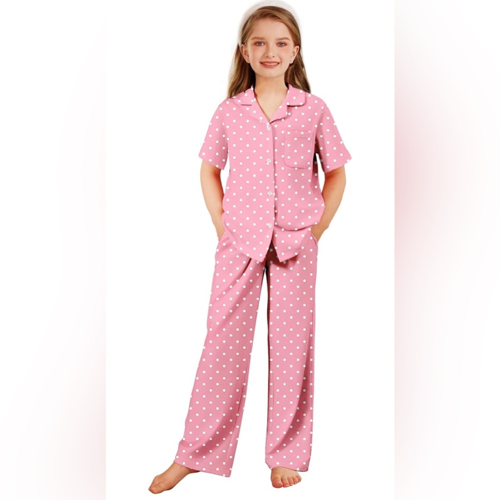 NWT Arshiner Pajamas for Girls 2 Piece Sleepwear Button Pjs Sets